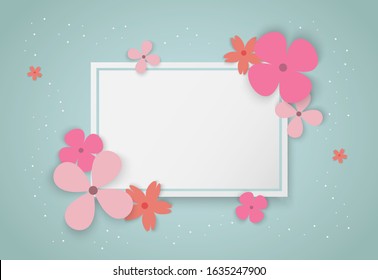 Colorful flowers with square frame