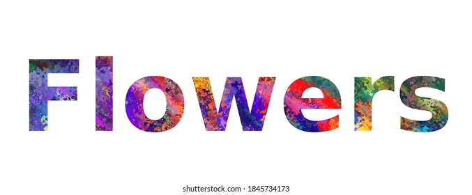 Diseño de vectores de texto de flores coloridas