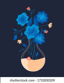 Colorful flowers in a vase