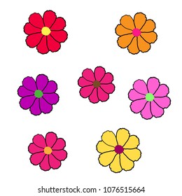 colorful flowers vector