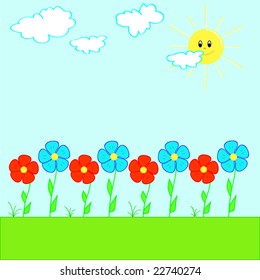 Colorful flowers - vector