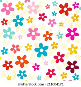Colorful flowers vector background