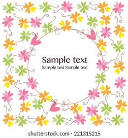 Colorful flowers vector background