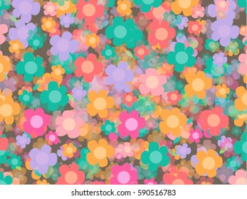 Colorful flowers, vector background