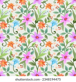 Farbige Blumen, Vektordesign-Muster