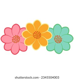 Colorful Flowers Vector, Editable Eps Design