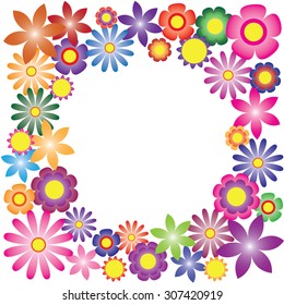 Colorful flowers vector for greeting card or background