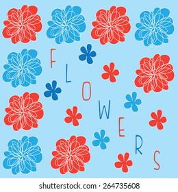 colorful flowers vector illustration