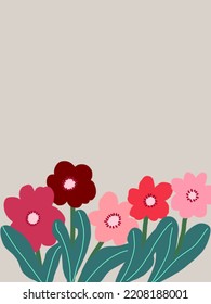 Vector de flores coloridas, patrones con espacio para el texto superior Para banner web, presentación de negocios, paquete de marca, impresión de tela, papel tapiz, publicación de medios sociales, notas, portadas, decoración de pared, plantillas