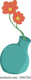 Florero simple de Vector de flores coloridas