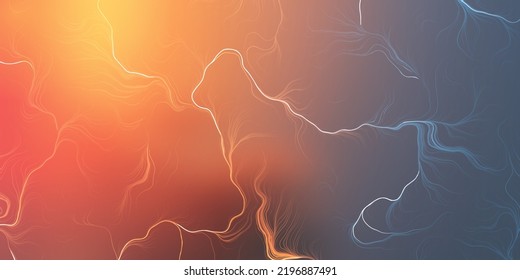 Colorful Flowing Bright Energy Lines in Glowing Burning Sunlit Outer Space -  Gradient Background, Modern Style Futuristic 3D Fantasy, Concept, Generative Art, Creative Vector Template, Design for Web