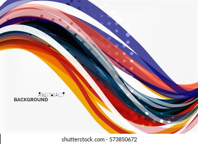 Fondo abstracto de una colorida ola fluida. Fondo de plantilla de vector para diseño de flujo de trabajo, diagrama, opciones de número o diseño web