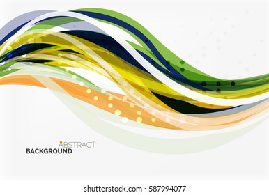 Fondo abstracto de una colorida ola fluida. Fondo de plantilla de vector para diseño de flujo de trabajo, diagrama, opciones de número o diseño web
