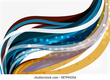 Fondo abstracto de una colorida ola fluida. Fondo de plantilla de vector para diseño de flujo de trabajo, diagrama, opciones de número o diseño web