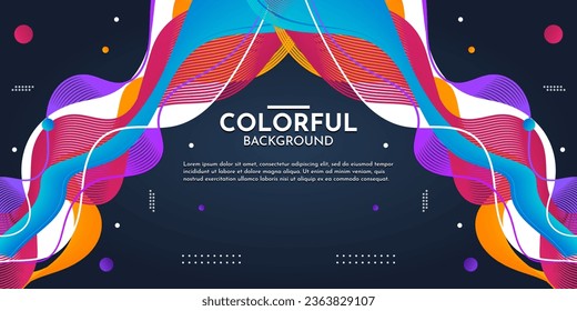 Colorful flowing wave background with modern abstract shapes. Very suitable for poster, banner, cover, advertisement, wallpaper, etc.