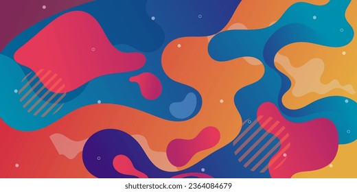 Colorful flowing wave background with modern abstract shapes. Very suitable for poster, banner, cover, advertisement, wallpaper, etc.