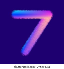 colorful fluffy number 7