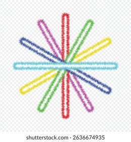 Ilustração de vetor de estrela fofa colorida no fundo transparente para projetos criativos