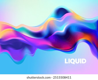 Formas 3D fluidas coloridas. Elementos de gradiente líquido abstratos sobre fundo claro.