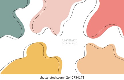 Colorful fluid abstract background with blue, yellow, and red solid color on white flat background. Eps10 . Vector  Illustration .  
