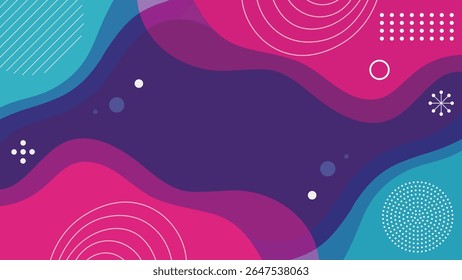 Fundo abstrato fluido colorido com formas geométricas e elementos de gradiente