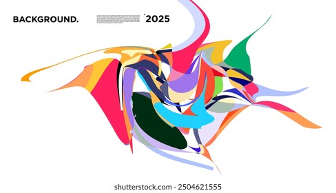 Colorful fluid abstract background for new year 2025