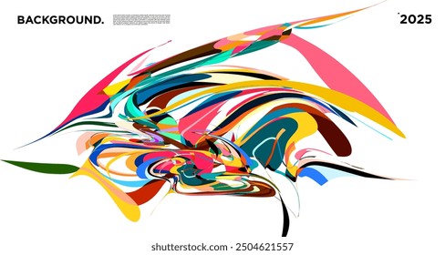 Colorful fluid abstract background for new year 2025