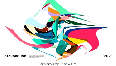 Colorful fluid abstract background for new year 2025