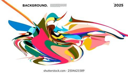 Colorful fluid abstract background for new year 2025