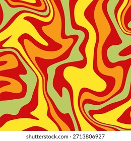 Fondo abstracto fluido y colorido que muestra una mezcla fascinante de rojo, amarillo, naranja y verde para proyectos creativos
