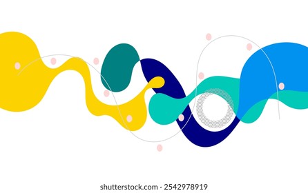Colorful fluid abstract background with smooth flowing shapes and dynamic movement
