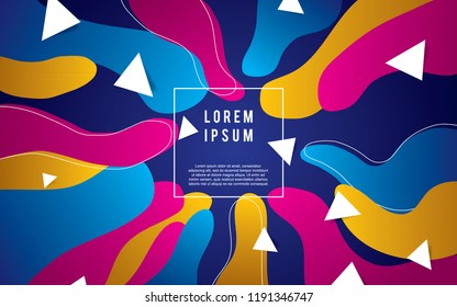 Colorful fluid abstract background vector with triangle shape