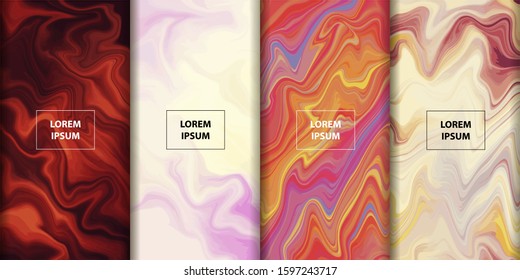 Colorful Fluid art background. Marbled effect Liquid inks template for your design, banner, flyer, business card, poster, wallpaper, brochure.