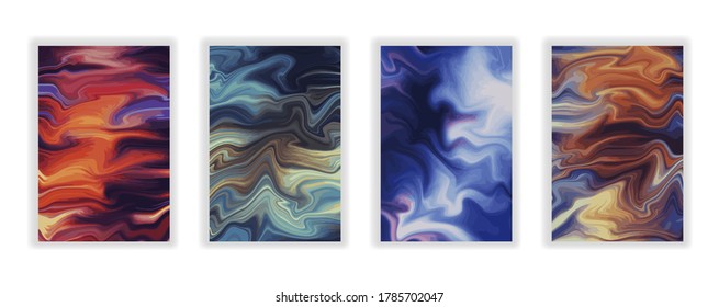Colorful Fluid art background. Marbled effect Liquid inks template for your design, banner, flyer, business card, poster, wallpaper, brochure