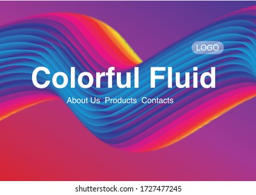 Farbiges Fluid Background Abstraktes Wave Poster