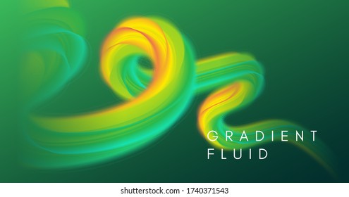 Colorful Fluid Background. Flow Gradient Movement. Graphic Wallpaper. Vector Music Fluid Background. Geometric Wave Banner. Abstract Poster. Liquid Digital Concept. Neon Vibrant Fluid Background.