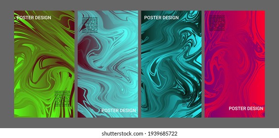 fondo de líquido colorido. cubierta de mármol líquido y plantilla de diseño de afiches para disposición, medios sociales y revista