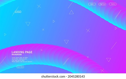 colorful fluid background with memphis style. landing page design with fluid shape. geometric shape with fluid style. gradient background