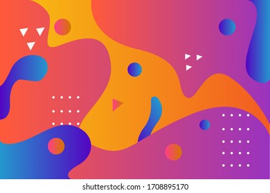 Colorful fluid background with shapes. Suitable for posters, leaflets, vector illustrations