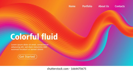 Colorful fluid blend 3d background. Good for landing page background. Modern web design. Eps 10 Vector.