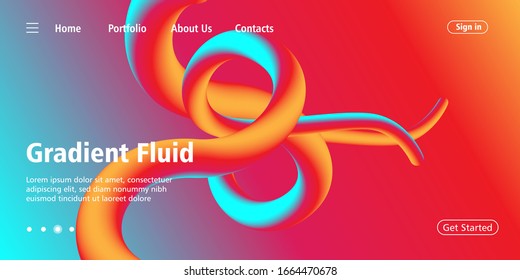Colorful fluid blend 3d background. Good for landing page background. Modern web design. Eps 10 Vector.