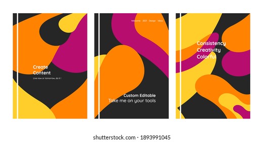 A colorful fluid collection of modern abstract paper templates, perfect for invitations, posters, cover, flyer templates, backgrounds and much more, fully editable vector.