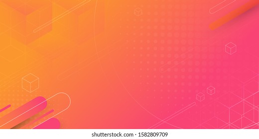 Colorful fluid composition and minimal geometric background. Vector illustration