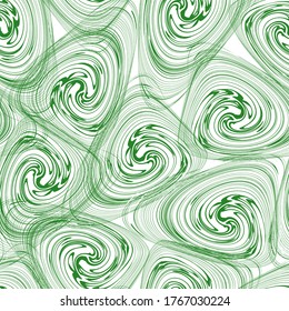 Colorful fluid curved lines seamless pattern. Triangular stains on the surface. Abstract striped background, dynamic surface of ripples, visual effect, illusion of movement. Stock vector.

