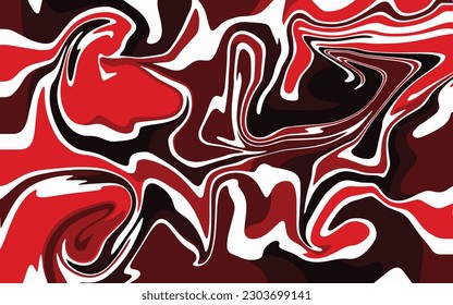 Colorful fluid curved lines seamless pattern. Abstract striped background, dynamical ripple surface, illusion of movement. Retro 80-90's fashion style, rainbow colors. - Stock