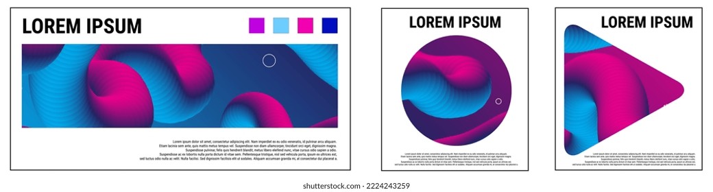 Colorful fluid design abstract background, Modern abstract covers set. Cool gradient shapes composition. Futuristic design. website, banner, flyers, mark, and advertising billboards. Eps10 Vector