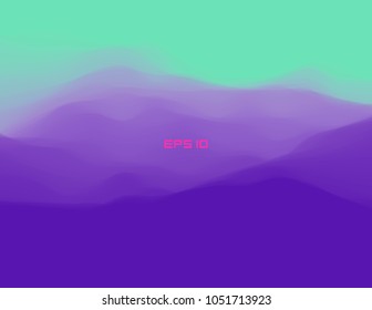 Colorful fluid dynamic wavy structure. Soft smooth gradient surface. Modern abstract illustration. Vivid iridescent clouds. Flowing digital vapor. Futuristic background wallpaper. Element of design.
