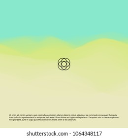 Colorful fluid dynamic wavy structure. Soft smooth gradient surface. Modern abstract illustration. Pale transparent desert. Flowing digital vapor. Futuristic background for poster. Element of design.