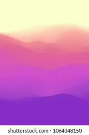 Colorful fluid dynamic wavy structure. Smooth gradient surface. Modern abstract illustration. Vivid iridescent clouds. Flowing digital vapor. Phone screen background wallpaper. Element of design.