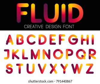 colorful fluid font  for title, header, lettering, logo. funny entertainment typeface